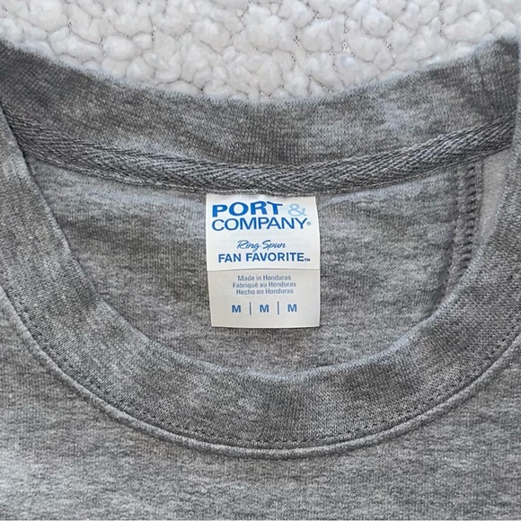 PIES BEFORE GUYS fall heather grey crewneck sweatshirt pumpkin oversized cozy M - Picture 3 of 7